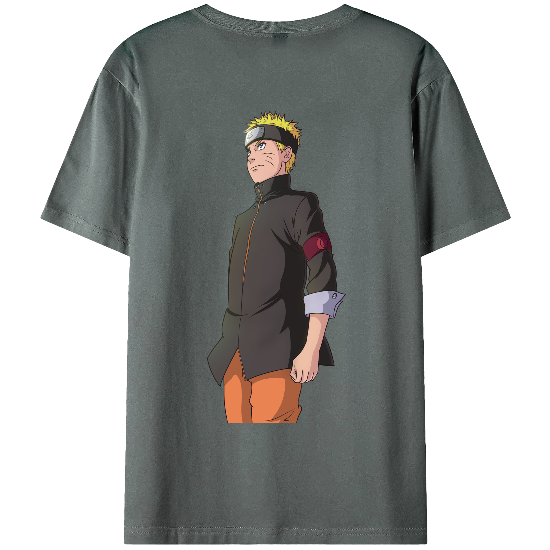 （画像用） NARUTO -ナルト- うずまき ナルト Uzumaki Naruto 綿100％ メンズ半袖Tシャツ（バックプリント） 通気性